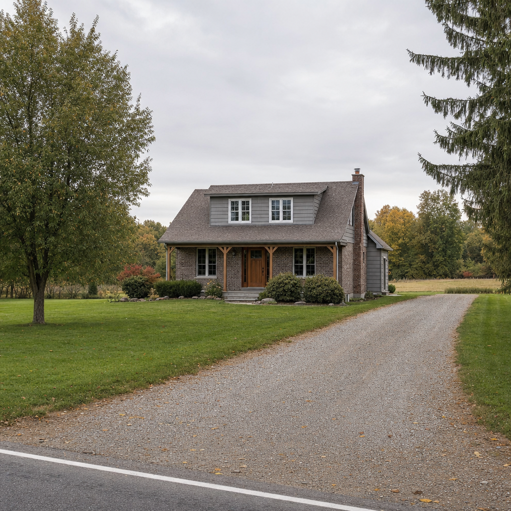 A calm single-family home exterior on a quiet Elizabeth street, representing the household size and daily water use that decides how often a septic tank needs pumping