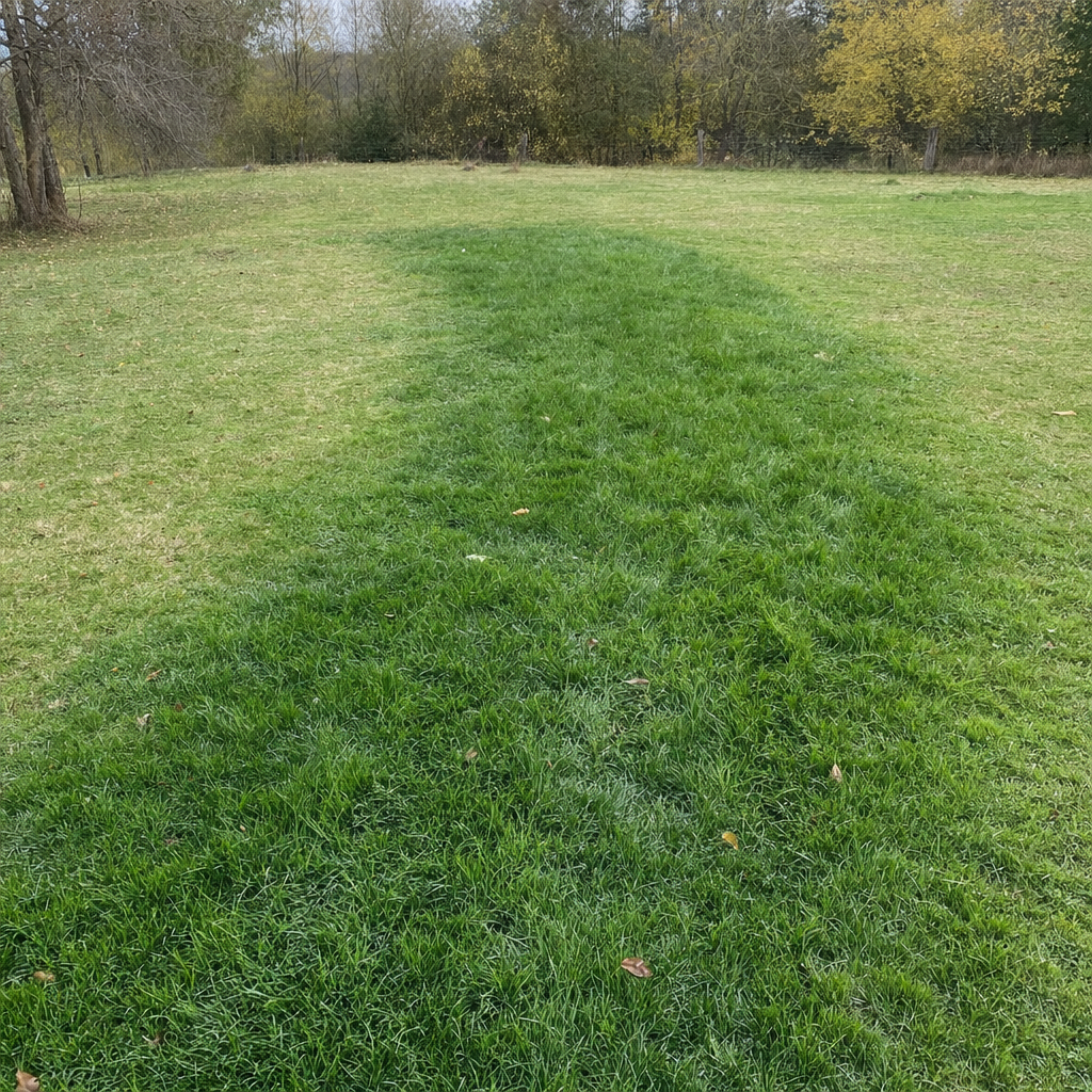 A soggy, unusually green patch of lawn over the drain field of a Elizabeth home, a sign the septic tank needs pumping